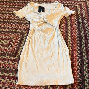 NEW ivory Ribbed Mini Dress